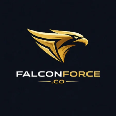 Golden falcon logo with bold text.png