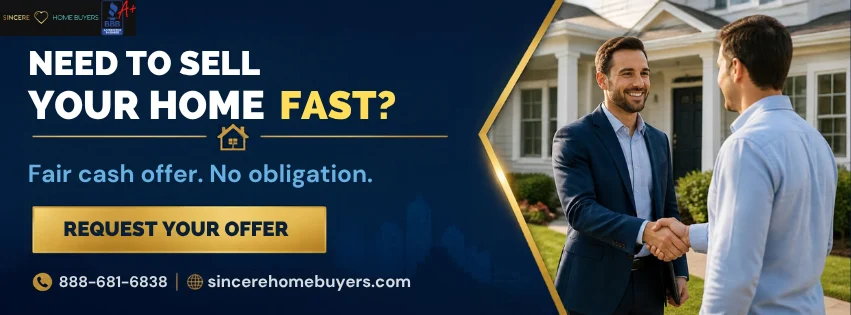 Two men shaking hands outside a house. Need to sell your home fast Fair cash offer, no obligation.png